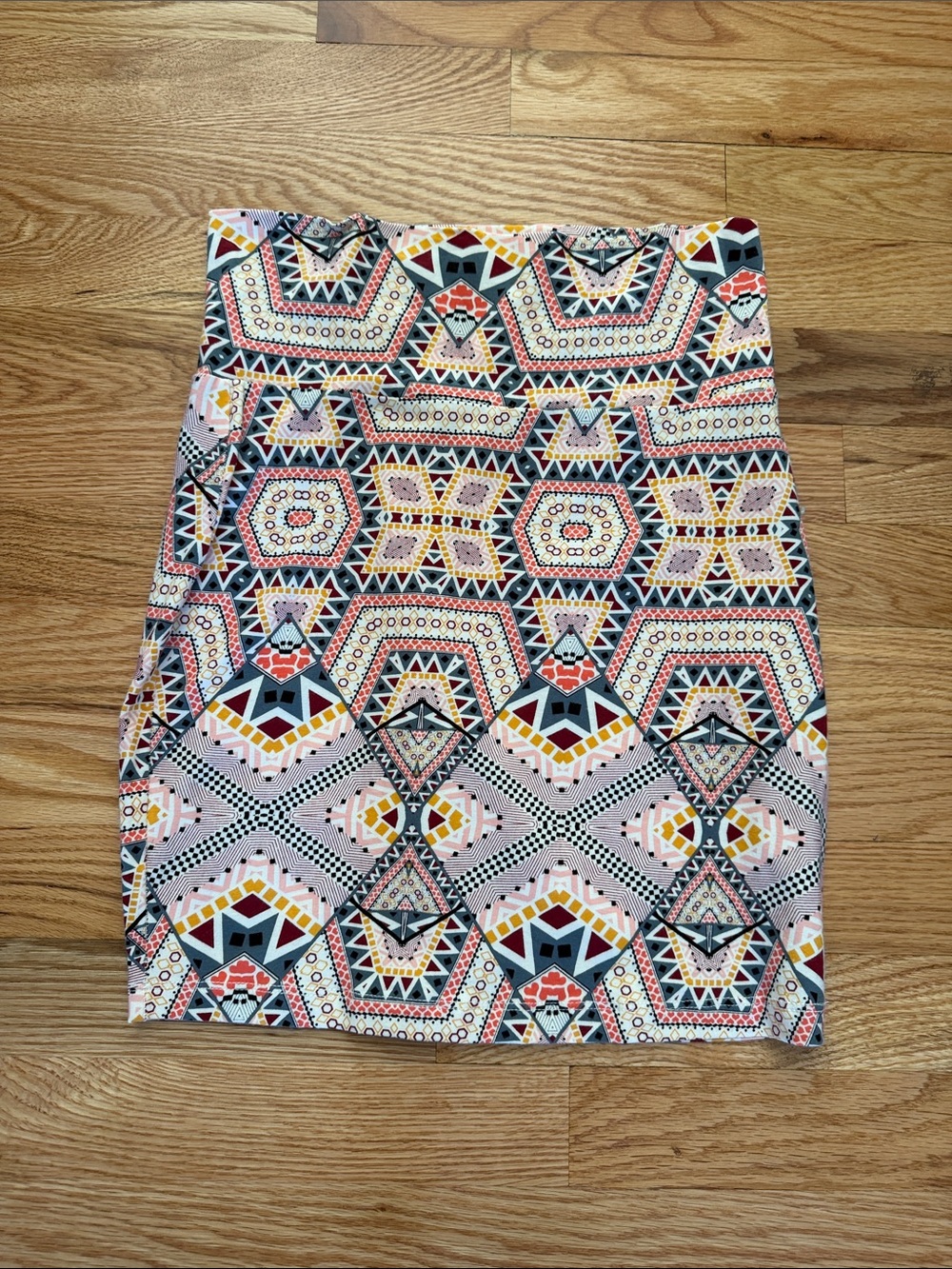 Charlotte Russe Geometric Pencil Skirt - Pink Multi
